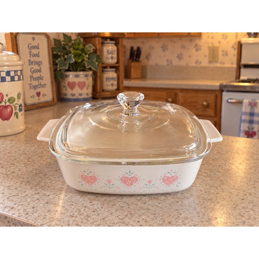 Corning Ware 90s A1B 1 Liter Square Casserole Dish Forever Yours Glass Lid